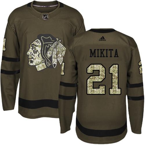 Adidas Blackhawks #21 Stan Mikita Green Salute to Service Stitched NHL Jersey Adidas Blackhawks #21 Stan Mikita Green Salute to Service Stitched NHL Jersey
