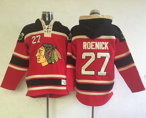 Blackhawks #27 Jeremy Roenick Red Sawyer Hooded Sweatshirt Stitched NHL Jersey Blackhawks #27 Jeremy Roenick Red Sawyer Hooded Sweatshirt Stitched NHL Jersey