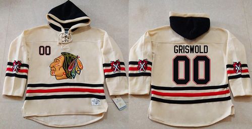 Blackhawks #00 Clark Griswold Cream Heavyweight Pullover Hoodie Stitched NHL Jersey Blackhawks #00 Clark Griswold Cream Heavyweight Pullover Hoodie Stitched NHL Jersey