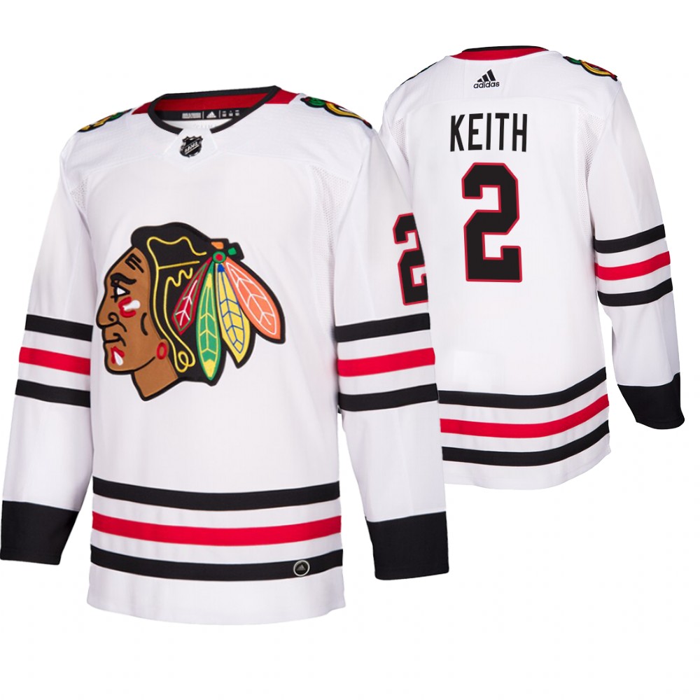 Chicago Blackhawks #2 Duncan Keith 2019-20 Away Authentic Player White NHL Jersey Chicago Blackhawks #2 Duncan Keith 2019-20 Away Authentic Player White NHL Jersey