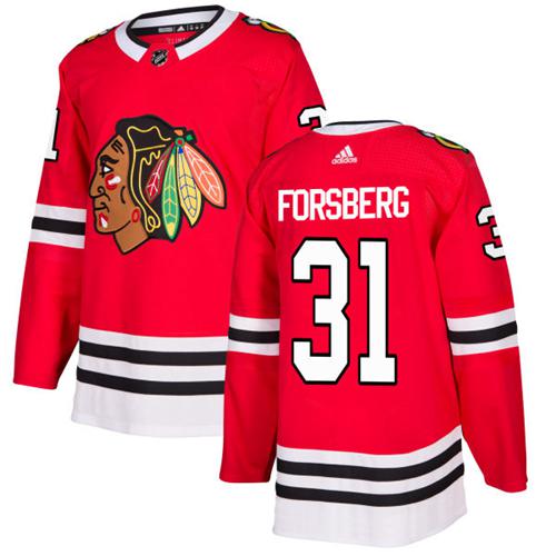 Adidas Blackhawks #31 Anton Forsberg Red Home Authentic Stitched NHL Jersey Adidas Blackhawks #31 Anton Forsberg Red Home Authentic Stitched NHL Jersey