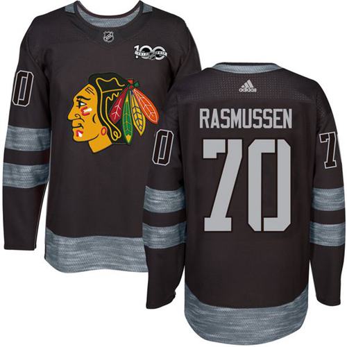 Adidas Blackhawks #70 Dennis Rasmussen Black 1917-2017 100th Anniversary Stitched NHL Jersey Adidas Blackhawks #70 Dennis Rasmussen Black 1917-2017 100th Anniversary Stitched NHL Jersey