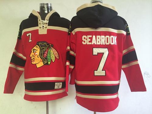 Blackhawks #7 Brent Seabrook Red Sawyer Hooded Sweatshirt Stitched NHL Jersey Blackhawks #7 Brent Seabrook Red Sawyer Hooded Sweatshirt Stitched NHL Jersey