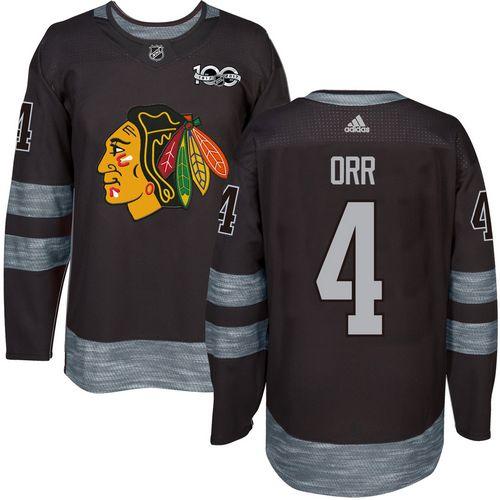Adidas Blackhawks #4 Bobby Orr Black 1917-2017 100th Anniversary Stitched NHL Jersey Adidas Blackhawks #4 Bobby Orr Black 1917-2017 100th Anniversary Stitched NHL Jersey