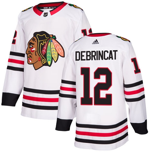Adidas Blackhawks #12 Alex DeBrincat White Road Authentic Stitched NHL Jersey Adidas Blackhawks #12 Alex DeBrincat White Road Authentic Stitched NHL Jersey
