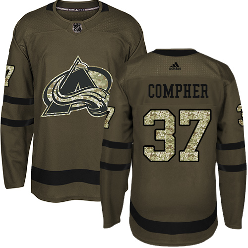 Adidas Avalanche #37 J.T. Compher Green Salute to Service Stitched NHL Jersey Adidas Avalanche #37 J.T. Compher Green Salute to Service Stitched NHL Jersey