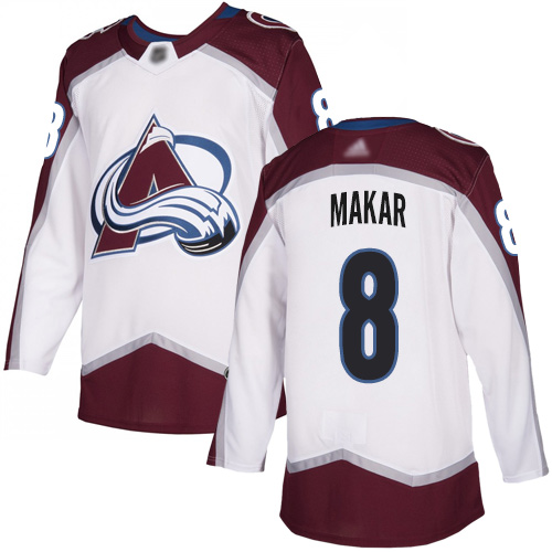 Adidas Avalanche #8 Cale Makar White Road Authentic Stitched NHL Jersey Adidas Avalanche #8 Cale Makar White Road Authentic Stitched NHL Jersey