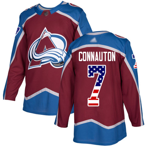 Adidas Avalanche #7 Kevin Connauton Burgundy Home Authentic USA Flag Stitched NHL Jersey Adidas Avalanche #7 Kevin Connauton Burgundy Home Authentic USA Flag Stitched NHL Jersey