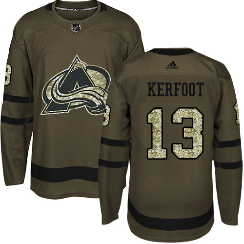 Adidas Avalanche #13 Alexander Kerfoot Green Salute to Service Stitched NHL Jersey Adidas Avalanche #13 Alexander Kerfoot Green Salute to Service Stitched NHL Jersey