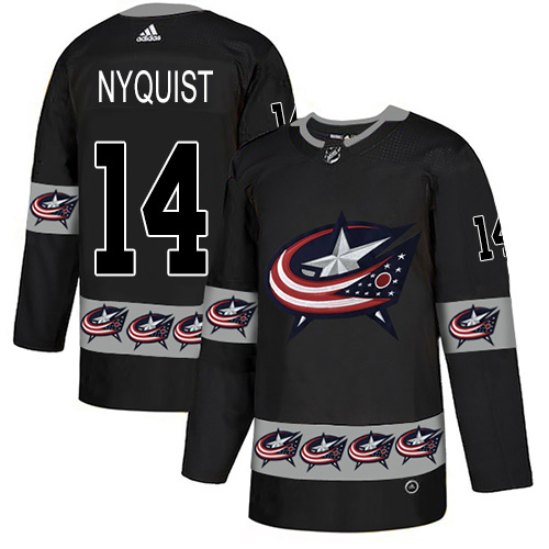 Adidas Blue Jackets #14 Gustav Nyquist Black Authentic Team Logo Fashion Stitched NHL Jersey Adidas Blue Jackets #14 Gustav Nyquist Black Authentic Team Logo Fashion Stitched NHL Jersey