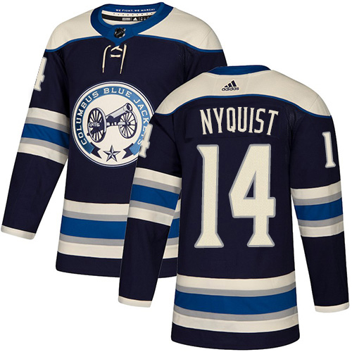 Adidas Blue Jackets #14 Gustav Nyquist Navy Alternate Authentic Stitched NHL Jersey Adidas Blue Jackets #14 Gustav Nyquist Navy Alternate Authentic Stitched NHL Jersey