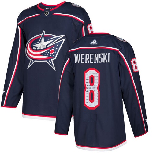 Adidas Blue Jackets #8 Zach Werenski Navy Blue Home Authentic Stitched NHL Jersey Adidas Blue Jackets #8 Zach Werenski Navy Blue Home Authentic Stitched NHL Jersey