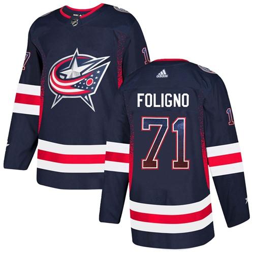 Adidas Blue Jackets #71 Nick Foligno Navy Blue Home Authentic Drift Fashion Stitched NHL Jersey Adidas Blue Jackets #71 Nick Foligno Navy Blue Home Authentic Drift Fashion Stitched NHL Jersey