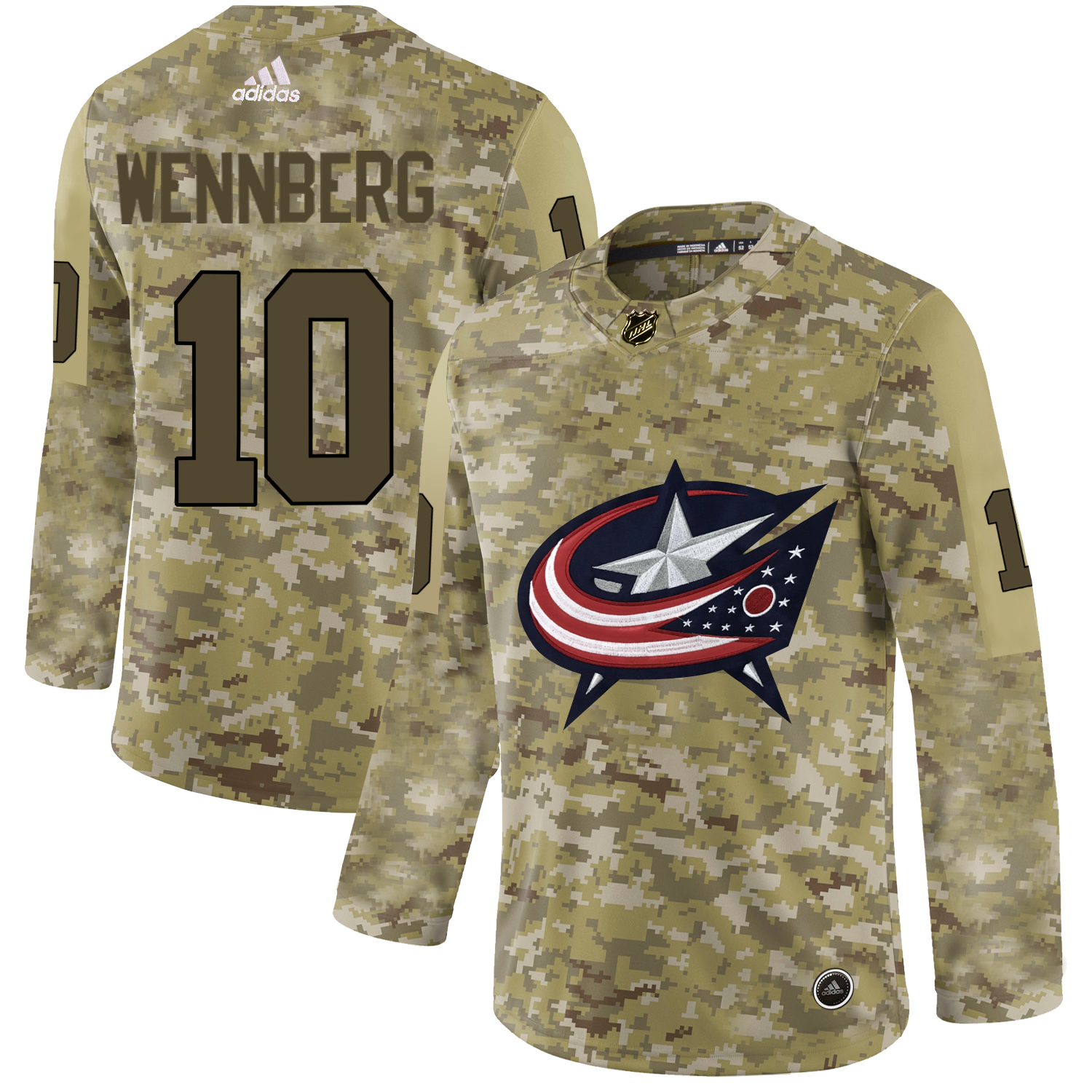 Adidas Blue Jackets #10 Alexander Wennberg Camo Authentic Stitched NHL Jersey Adidas Blue Jackets #10 Alexander Wennberg Camo Authentic Stitched NHL Jersey