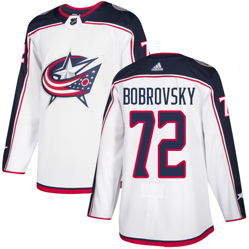 Adidas Blue Jackets #72 Sergei Bobrovsky White Road Authentic Stitched NHL Jersey Adidas Blue Jackets #72 Sergei Bobrovsky White Road Authentic Stitched NHL Jersey