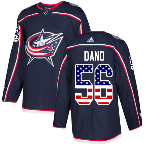 Adidas Blue Jackets #56 Marko Dano Navy Blue Home Authentic USA Flag Stitched NHL Jersey Adidas Blue Jackets #56 Marko Dano Navy Blue Home Authentic USA Flag Stitched NHL Jersey