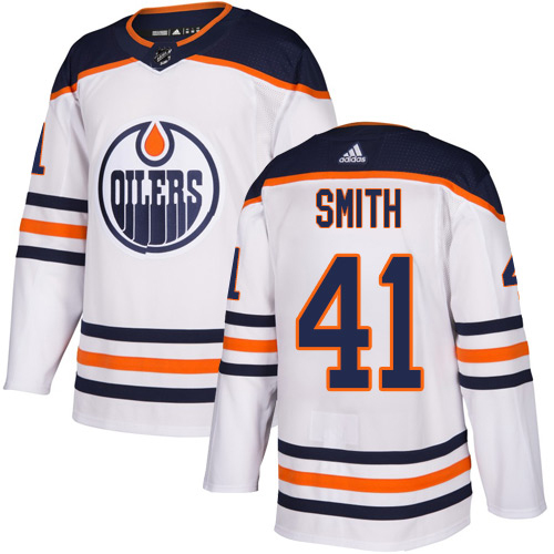 Adidas Oilers #41 Mike Smith White Road Authentic Stitched NHL Jersey Adidas Oilers #41 Mike Smith White Road Authentic Stitched NHL Jersey