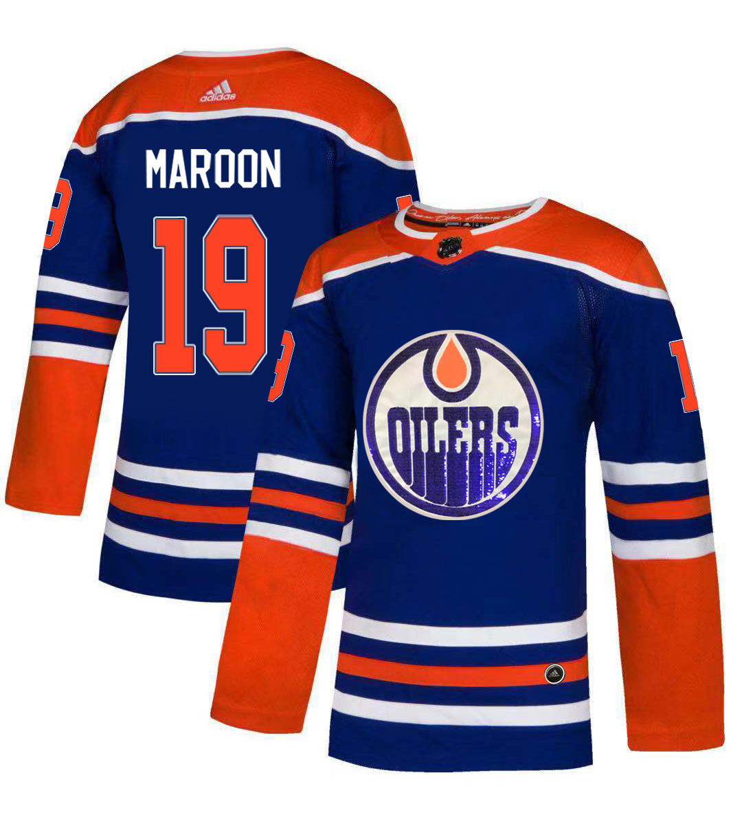 Adidas Oilers #19 Patrick Maroon Royal Blue Sequin Embroidery Fashion Stitched NHL Jersey Adidas Oilers #19 Patrick Maroon Royal Blue Sequin Embroidery Fashion Stitched NHL Jersey