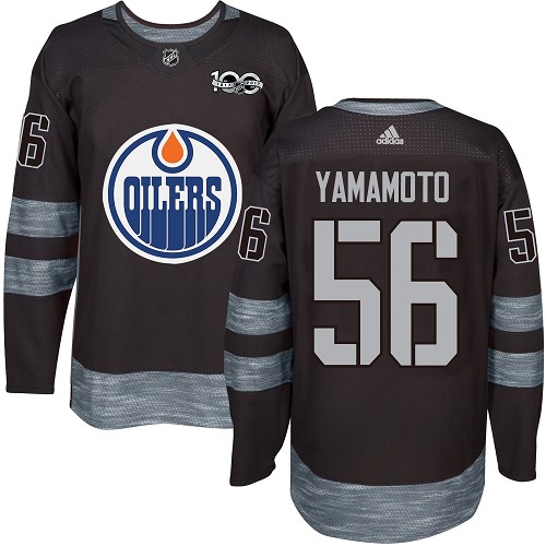 Adidas Oilers #56 Kailer Yamamoto Black 1917-2017 100th Anniversary Stitched NHL Jersey Adidas Oilers #56 Kailer Yamamoto Black 1917-2017 100th Anniversary Stitched NHL Jersey