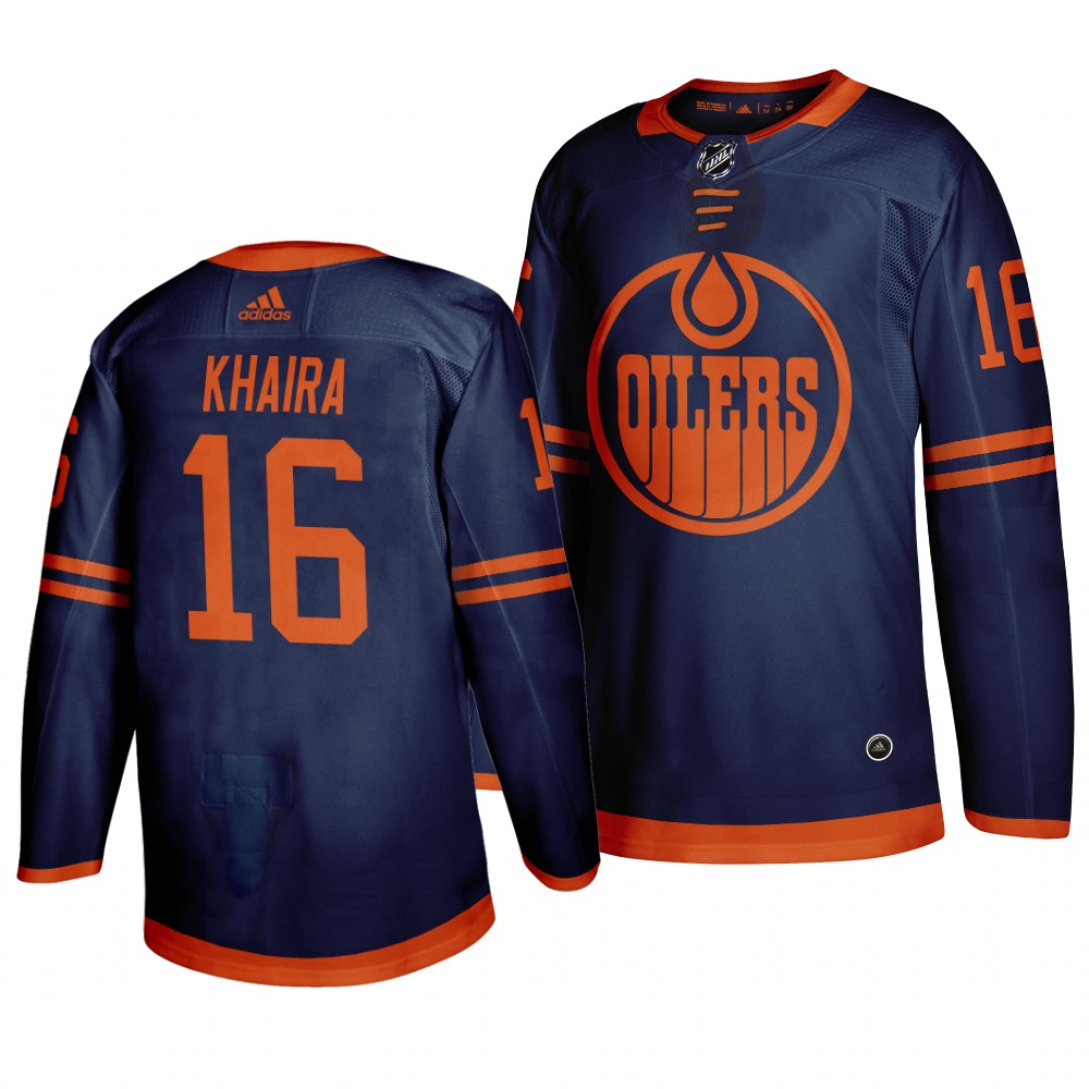 Edmonton Oilers #16 Jujhar Khaira Blue 2019-20 Third Alternate Jersey Edmonton Oilers #16 Jujhar Khaira Blue 2019-20 Third Alternate Jersey