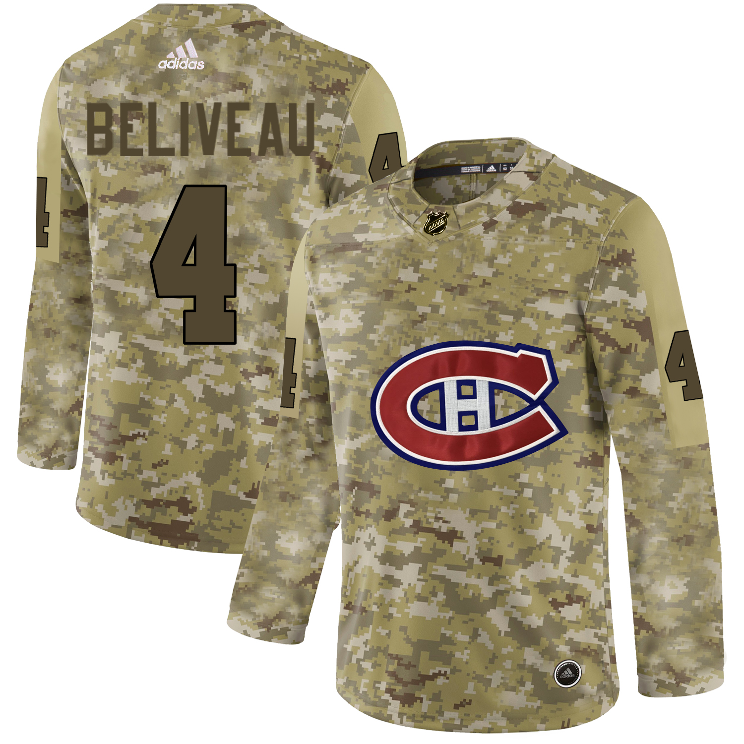 Adidas Canadiens #4 Jean Beliveau Camo Authentic Stitched NHL Jersey Adidas Canadiens #4 Jean Beliveau Camo Authentic Stitched NHL Jersey