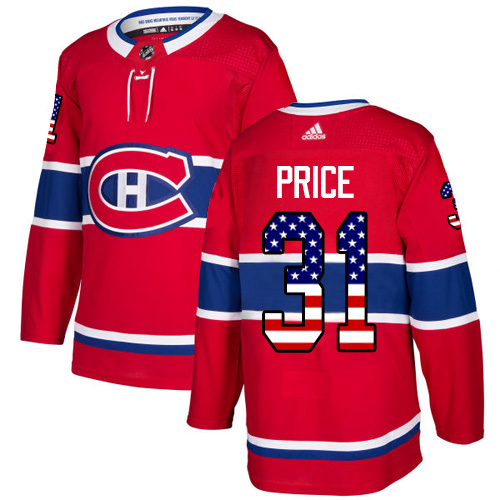 Adidas Canadiens #31 Carey Price Red Home Authentic USA Flag Stitched NHL Jersey Adidas Canadiens #31 Carey Price Red Home Authentic USA Flag Stitched NHL Jersey