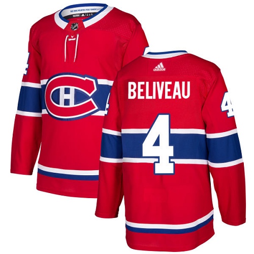 Adidas Canadiens #4 Jean Beliveau Red Home Authentic Stitched NHL Jersey Adidas Canadiens #4 Jean Beliveau Red Home Authentic Stitched NHL Jersey