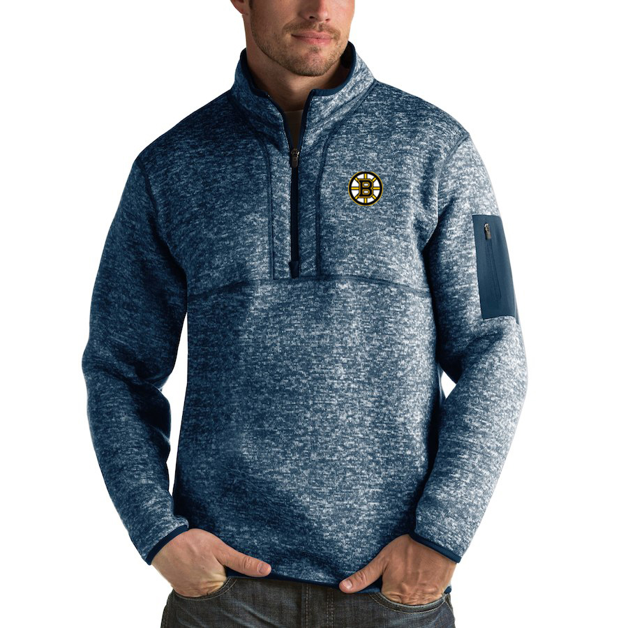 Boston Bruins Antigua Fortune Quarter-Zip Pullover Jacket Royal Boston Bruins Antigua Fortune Quarter-Zip Pullover Jacket Royal