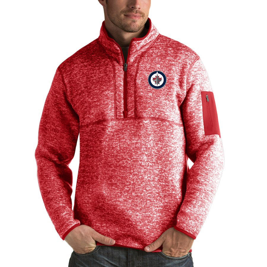 Winnipeg Jets Antigua Fortune Quarter-Zip Pullover Jacket Red Winnipeg Jets Antigua Fortune Quarter-Zip Pullover Jacket Red