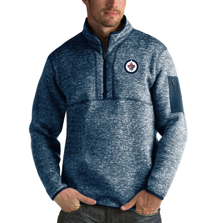 Winnipeg Jets Antigua Fortune Quarter-Zip Pullover Jacket Royal Winnipeg Jets Antigua Fortune Quarter-Zip Pullover Jacket Royal