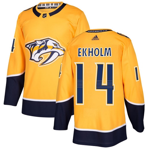 Adidas Predators #14 Mattias Ekholm Yellow Home Authentic Stitched NHL Jersey Adidas Predators #14 Mattias Ekholm Yellow Home Authentic Stitched NHL Jersey