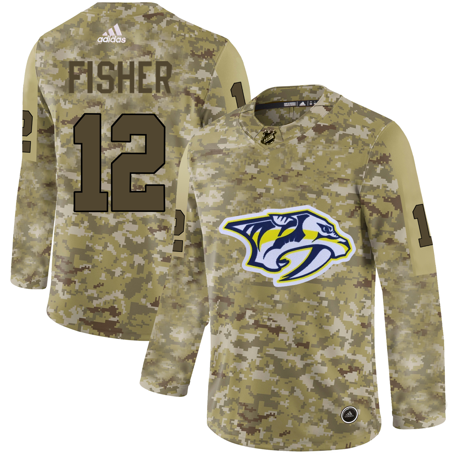 Adidas Predators #12 Mike Fisher Camo Authentic Stitched NHL Jersey Adidas Predators #12 Mike Fisher Camo Authentic Stitched NHL Jersey
