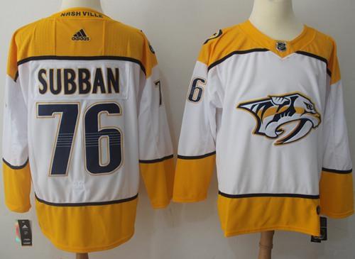 Adidas Predators #76 P.K Subban White Road Authentic Stitched NHL Jersey Adidas Predators #76 P.K Subban White Road Authentic Stitched NHL Jersey