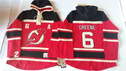 Devils #6 Andy Greene Red Sawyer Hooded Sweatshirt Stitched NHL Jersey Devils #6 Andy Greene Red Sawyer Hooded Sweatshirt Stitched NHL Jersey