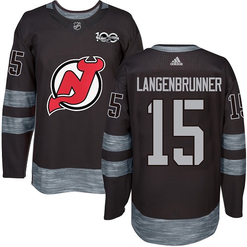 Adidas Devils #15 Jamie Langenbrunner Black 1917-2017 100th Anniversary Stitched NHL Jersey Adidas Devils #15 Jamie Langenbrunner Black 1917-2017 100th Anniversary Stitched NHL Jersey