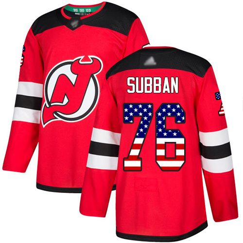 Adidas Devils #76 P.K. Subban Red Home Authentic USA Flag Stitched NHL Jersey Adidas Devils #76 P.K. Subban Red Home Authentic USA Flag Stitched NHL Jersey