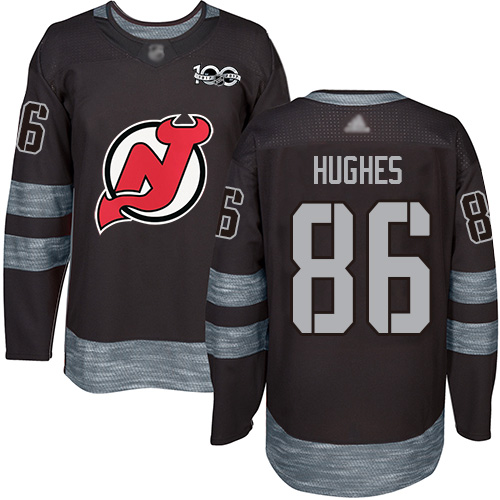 Adidas Devils #86 Jack Hughes Black 1917-2017 100th Anniversary Stitched NHL Jersey Adidas Devils #86 Jack Hughes Black 1917-2017 100th Anniversary Stitched NHL Jersey