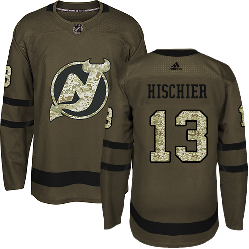 Adidas Devils #13 Nico Hischier Green Salute to Service Stitched NHL Jersey Adidas Devils #13 Nico Hischier Green Salute to Service Stitched NHL Jersey
