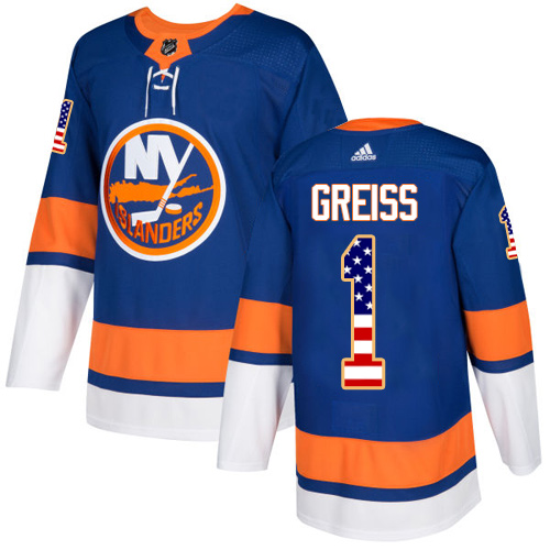 Adidas Islanders #1 Thomas Greiss Royal Blue Home Authentic USA Flag Stitched NHL Jersey Adidas Islanders #1 Thomas Greiss Royal Blue Home Authentic USA Flag Stitched NHL Jersey