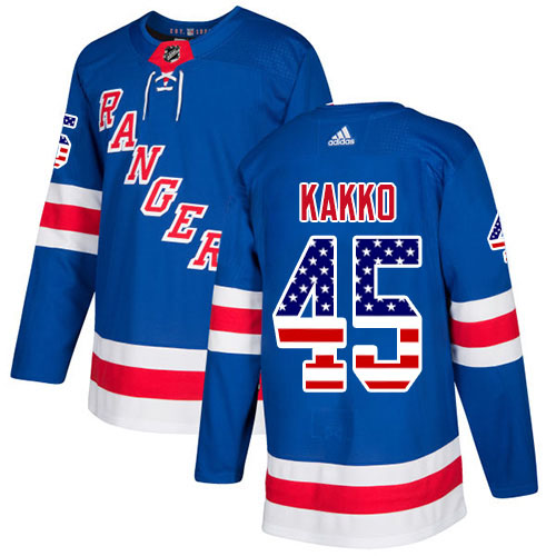 Adidas Rangers #45 Kappo Kakko Royal Blue Home Authentic USA Flag Stitched NHL Jersey Adidas Rangers #45 Kappo Kakko Royal Blue Home Authentic USA Flag Stitched NHL Jersey