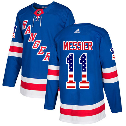 Adidas Rangers #11 Mark Messier Royal Blue Home Authentic USA Flag Stitched NHL Jersey Adidas Rangers #11 Mark Messier Royal Blue Home Authentic USA Flag Stitched NHL Jersey