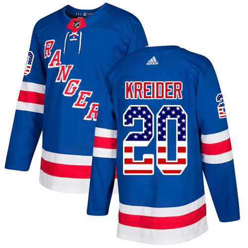 Adidas Rangers #20 Chris Kreider Royal Blue Home Authentic USA Flag Stitched NHL Jersey Adidas Rangers #20 Chris Kreider Royal Blue Home Authentic USA Flag Stitched NHL Jersey