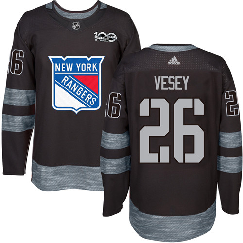 Adidas Rangers #26 Jimmy Vesey Black 1917-2017 100th Anniversary Stitched NHL Jersey Adidas Rangers #26 Jimmy Vesey Black 1917-2017 100th Anniversary Stitched NHL Jersey