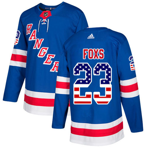 Adidas Rangers #23 Adam Foxs Royal Blue Home Authentic USA Flag Stitched NHL Jersey Adidas Rangers #23 Adam Foxs Royal Blue Home Authentic USA Flag Stitched NHL Jersey