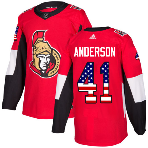 Adidas Senators #41 Craig Anderson Red Home Authentic USA Flag Stitched NHL Jersey Adidas Senators #41 Craig Anderson Red Home Authentic USA Flag Stitched NHL Jersey
