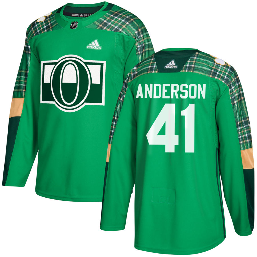 Adidas Senators #41 Craig Anderson adidas Green St. Patrick's Day Authentic Practice Stitched NHL Jersey Adidas Senators #41 Craig Anderson adidas Green St. Patrick's Day Authentic Practice Stitched NHL Jersey