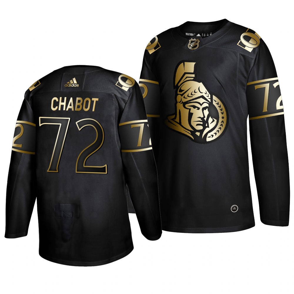 Adidas Senators #72 Thomas Chabot Men's 2019 Black Golden Edition Authentic Stitched NHL Jersey Adidas Senators #72 Thomas Chabot Men's 2019 Black Golden Edition Authentic Stitched NHL Jersey
