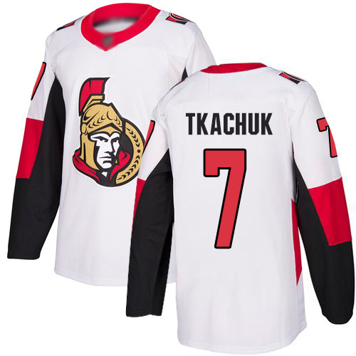 Adidas Senators #7 Brady Tkachuk White Road Authentic Stitched NHL Jersey Adidas Senators #7 Brady Tkachuk White Road Authentic Stitched NHL Jersey