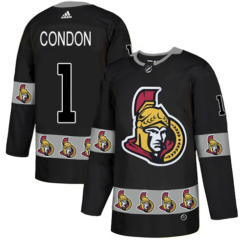 Adidas Senators #1 Mike Condon Black Authentic Team Logo Fashion Stitched NHL Jersey Adidas Senators #1 Mike Condon Black Authentic Team Logo Fashion Stitched NHL Jersey