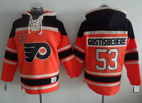 Flyers #53 Shayne Gostisbehere Orange Sawyer Hooded Sweatshirt Stitched NHL Jersey Flyers #53 Shayne Gostisbehere Orange Sawyer Hooded Sweatshirt Stitched NHL Jersey